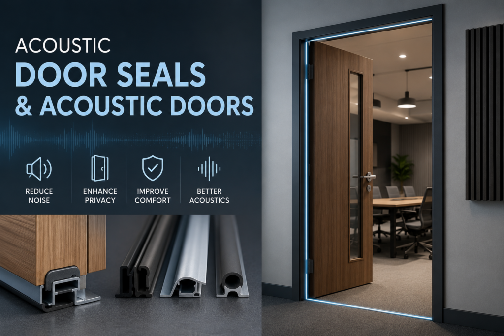 A high rated wall means little if the door leaks sound. Learn how acoustic doors and seals work and how to choose the right STC rated system.
